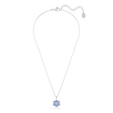 Magic pendant, Snowflake, Blue, Rhodium plated